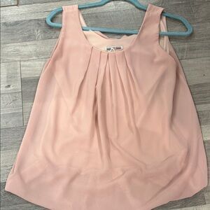 Sleeveless Pleated Scoop Neck Top - Blush Pink